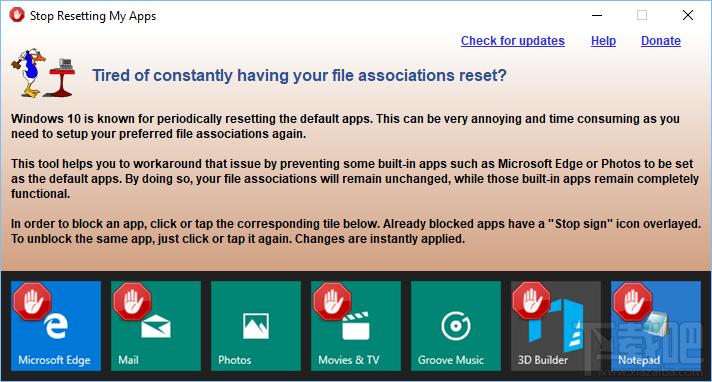 Stop Resetting My Apps,阻止Win10重置默认应用程序