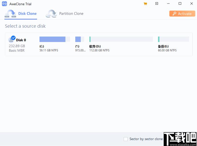 AweClone下载,磁盘克隆,数据备份,分区克隆