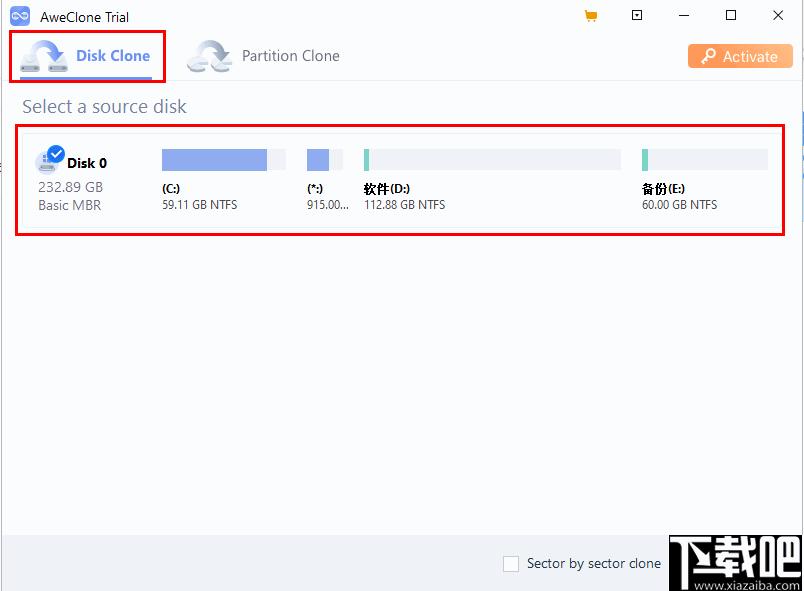 AweClone下载,磁盘克隆,数据备份,分区克隆