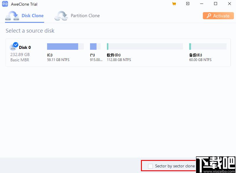 AweClone下载,磁盘克隆,数据备份,分区克隆